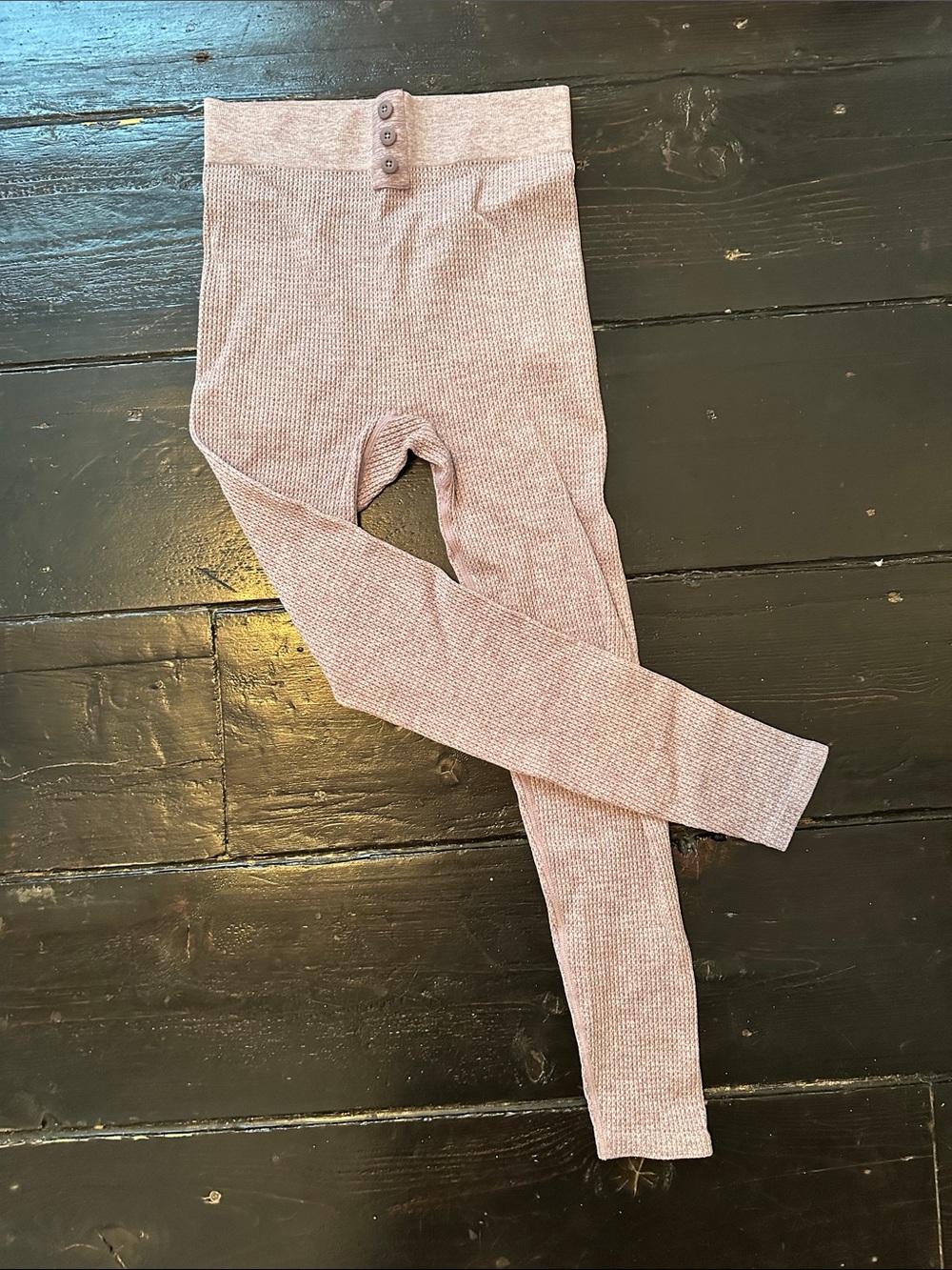 Ribbed Knit Leggings in Dusty Purple